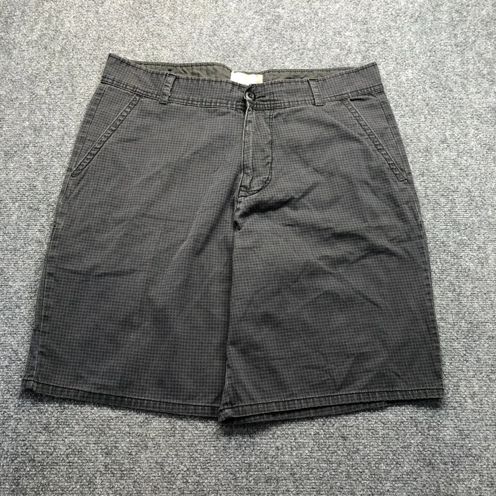Ocean Pacific OP Mens Cargo Shorts Size 38 Gray Micro Check Cotton Flat Front